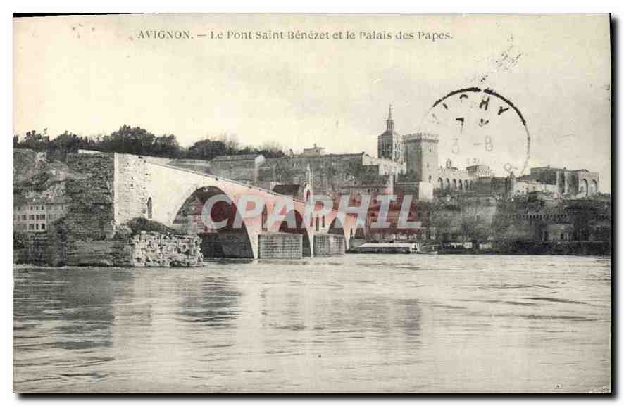 Avignon — Le Pont Saint-Bénézet et le Palais des Papes — Édition Martel