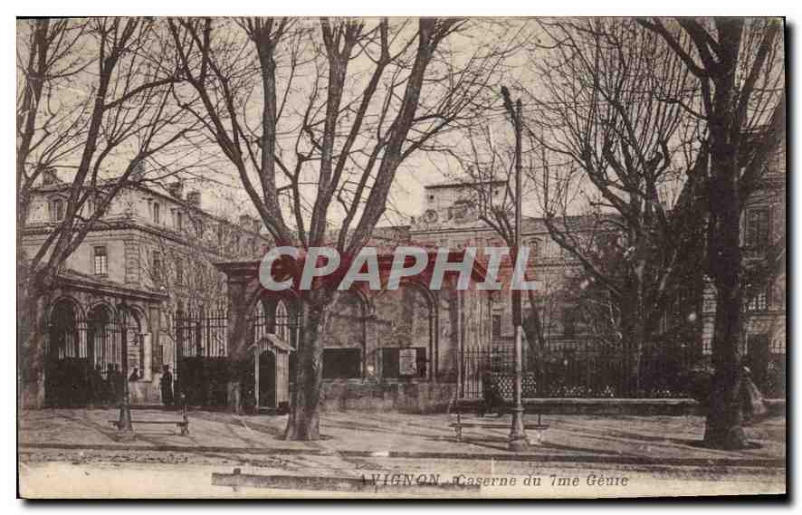 CPA Avignon (Vaucluse) Caserne du 7me Genie Militaria