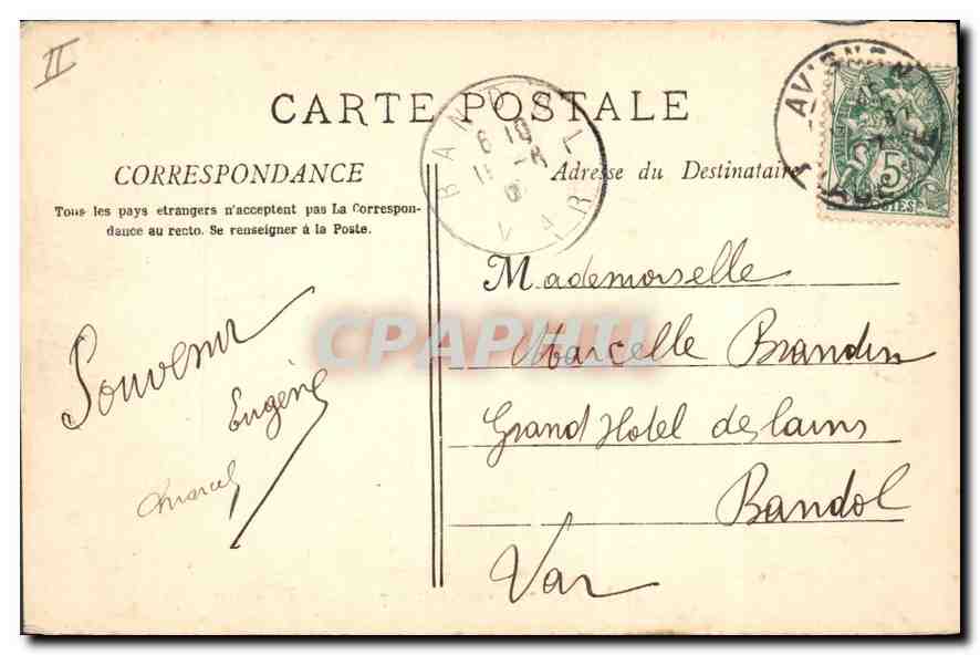 CPA Avignon (Vaucluse) Vue generale Prise de la Barthelasse — Rückseite