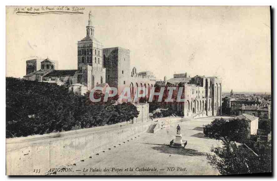 CPA Avignon (Vaucluse) Le Palais des Papes et la Cathedrale