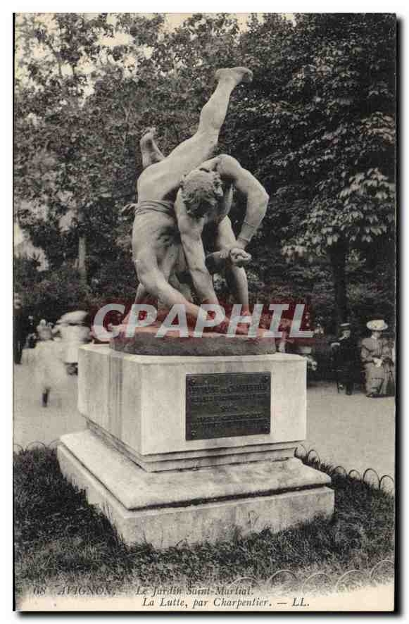 CPA Avignon (Vaucluse) Le Jardin Saint Martial La lutte par Charpentier