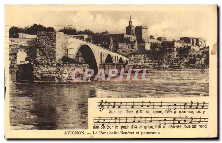 CPA Avignon (Vaucluse) Le Pont Saint Benezet et Panorama