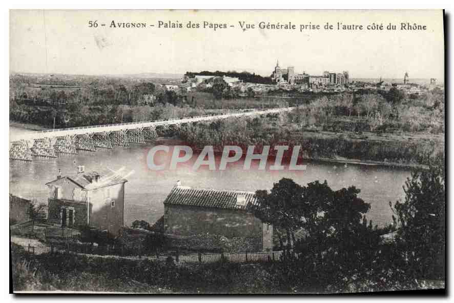 Avignon - Palais des Papes - Vue Générale prise de l'autre côté du Rhône — n° 56