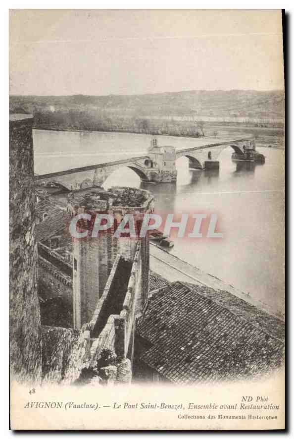 Avignon (Vaucluse) — Le Pont Saint-Benezet, Ensemble avant Restauration — ND Phot
