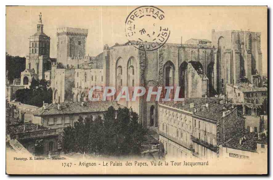 Avignon - Le Palais des Papes, Vu de la Tour Jacquemard — Phototyp. E. Lacour — Marseille — n° 1747