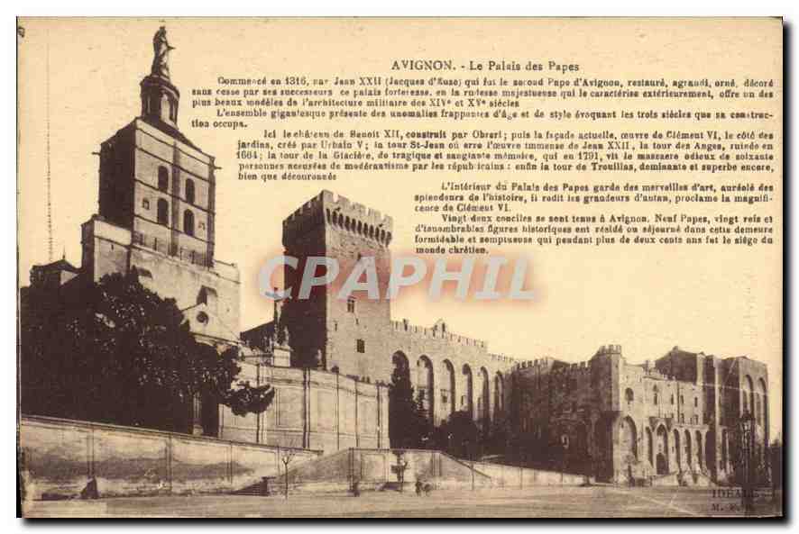CPA Avignon le palais des Papes Commencee en 1316 par Jean XXII Jacques d'Euze 