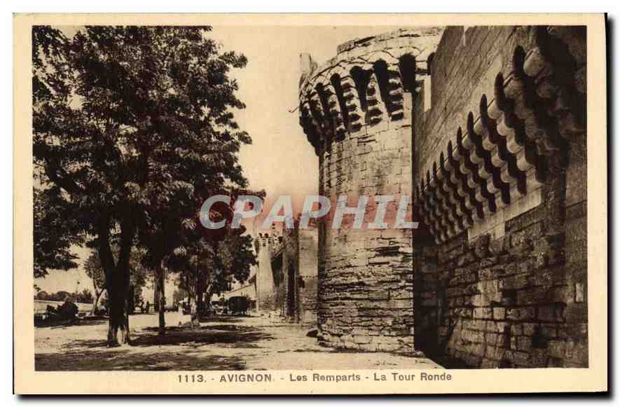 CPA Avignon les Remparts la Tour Ronde 