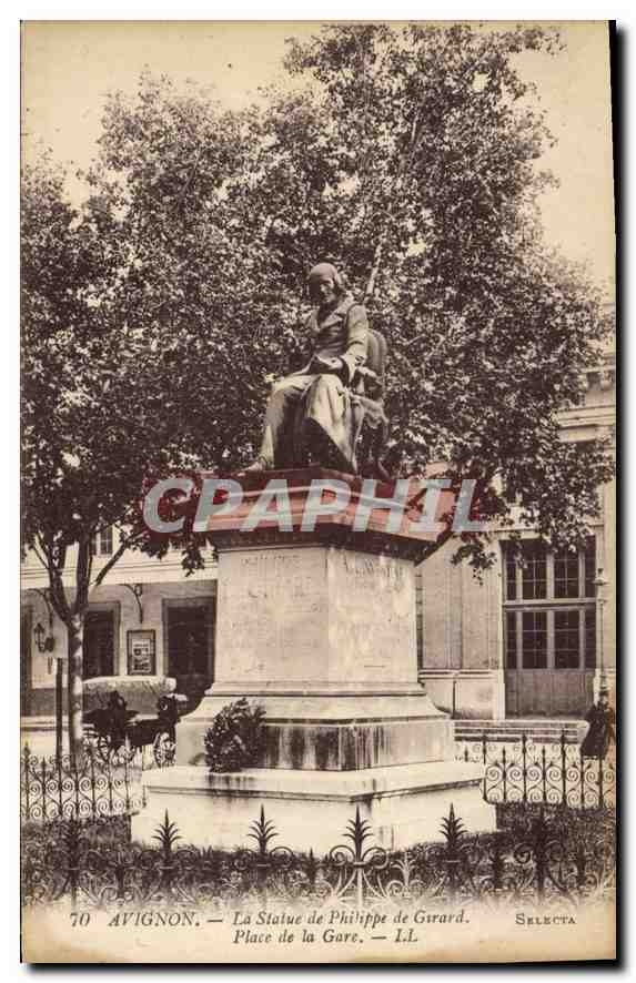 CPA Avignon la statue de Philippe de Girard place de la Gare 