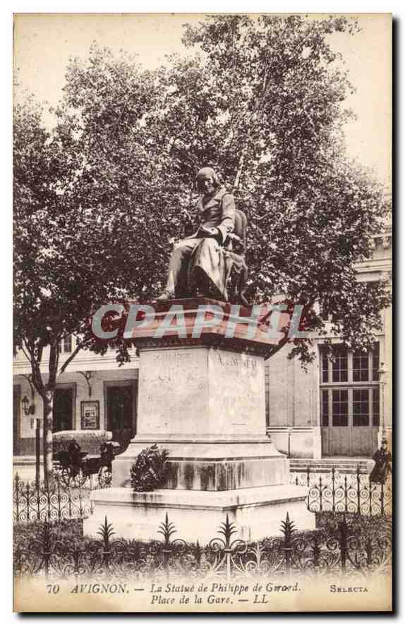 CPA Avignon la statue de Philippe de Girard place de la Gare 
