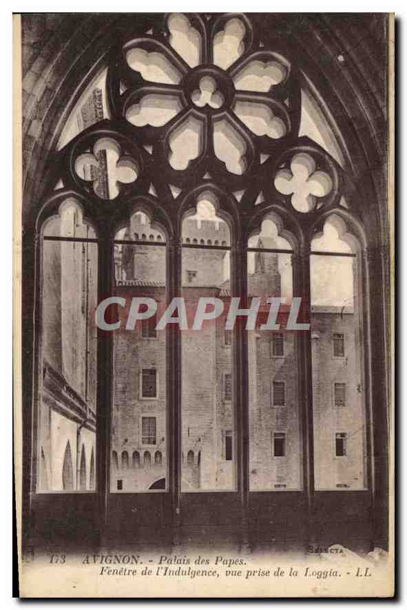 CPA Avignon palais des Papes fenetre de l'Indulgence vue prise de la Loggia 