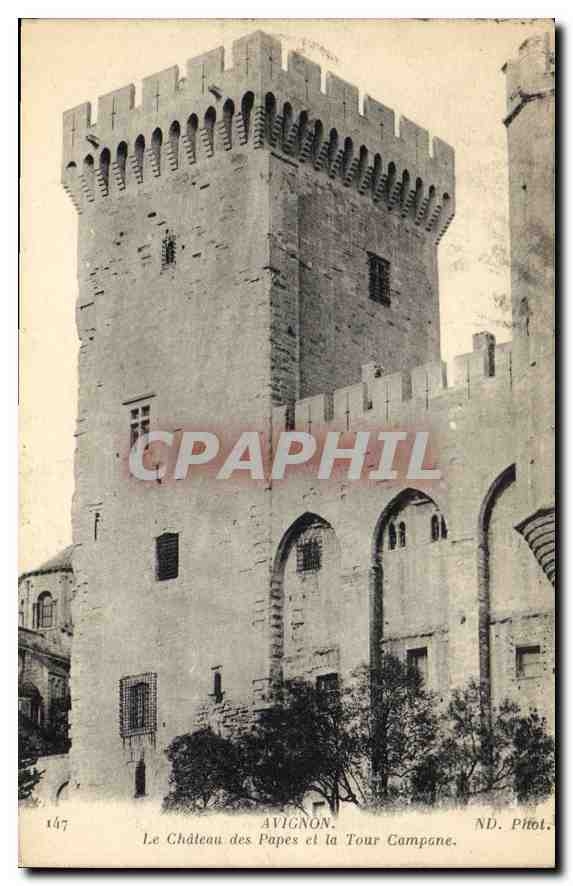 CPA Avignon le chateau des Papes et la Tour Compane 