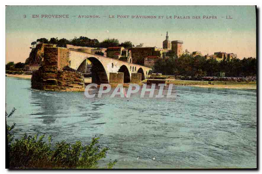 Avignon — Le Pont d'Avignon et le Palais des Papes — LL