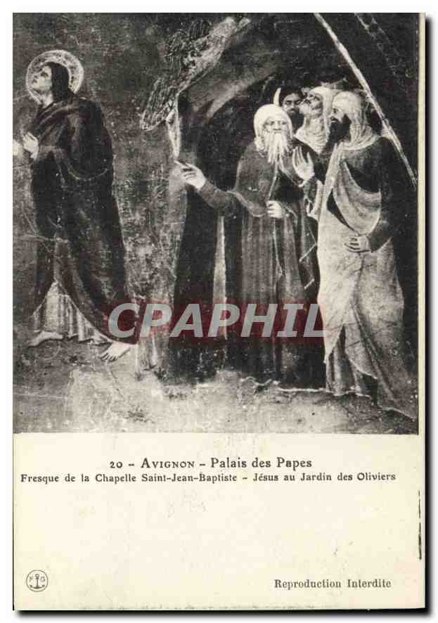 CPA Avignon Palais des Papes Fresque de la Chapelle Saint Jean Baptiste Jesus au jardin des Oliviers