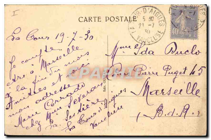 CPA La Tour d'Aigues Ruine du chateau XVI siecle   — Rückseite