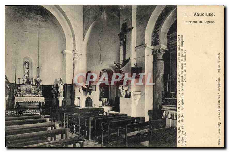 CPA Vaucluse Interieur de l'eglise Cette eglise dediee a S Veran eveque de Cavallton est un monument