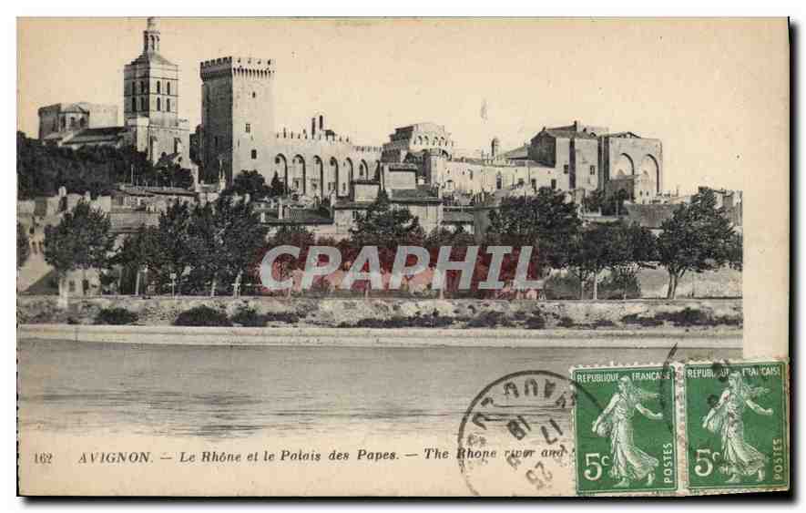 CPA Avignon le Rhone et le palais des Papes 
