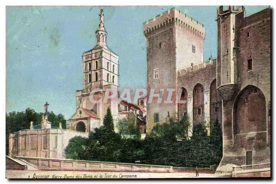 CPA Avignon Notre Dame des Doms et la Tour du Campana 
