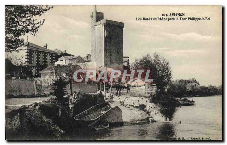 Avignon — Les Berds du Rhône près la Tour Philippe-le-Bel — Reprod. Inters.