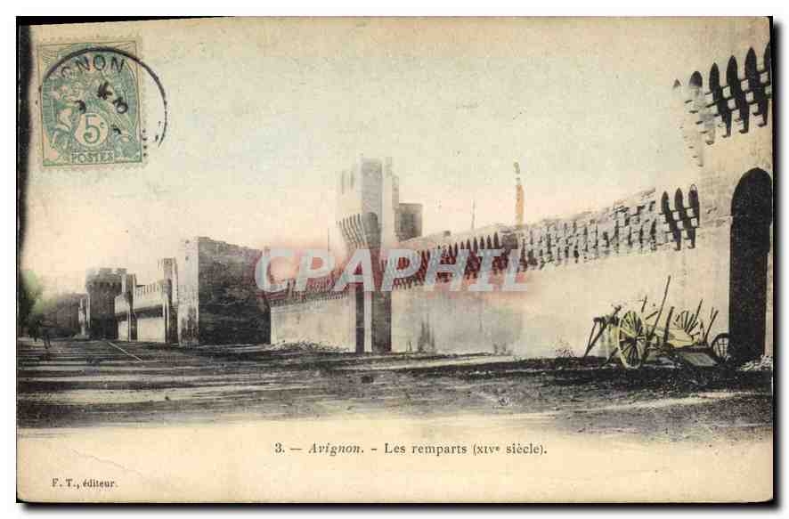 CPA Avignon les remparts XIV siecle 