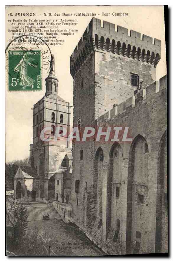 Avignon — N.D. des Doms (Cathédrale) — Tour Campanée — Partie du Palais