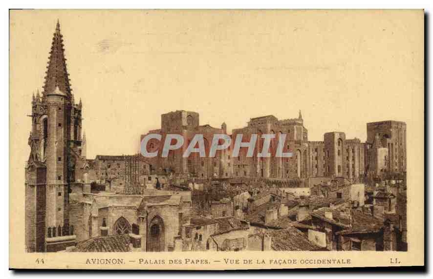 Avignon — Palais des Papes — Vue de la façade occidentale — L.I. n°64
