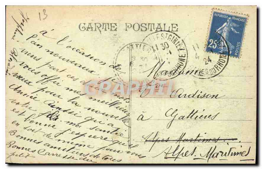 CPA Marseille vue generale sur N D de la Garde  — Rückseite