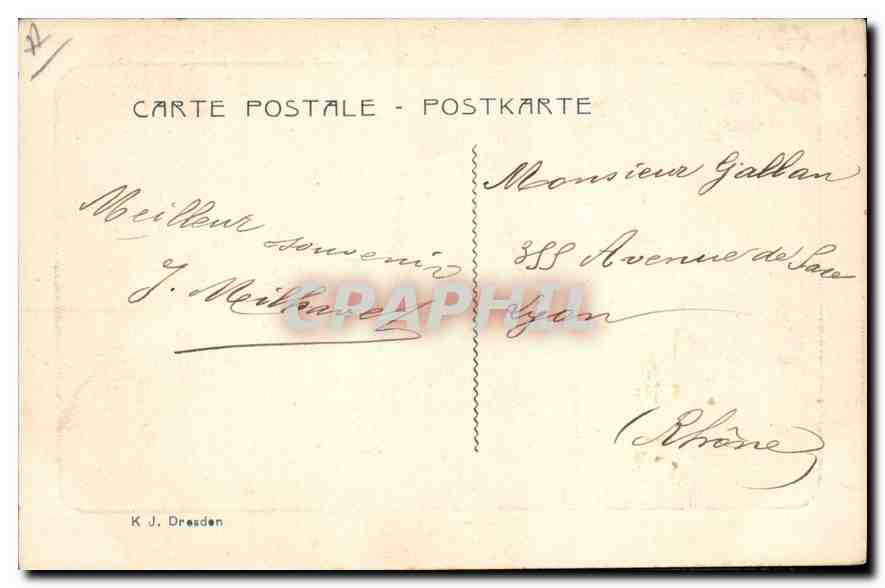 Marseille — Phare Ste-Monutie — éditeur K.J. Dresden — Achterkant