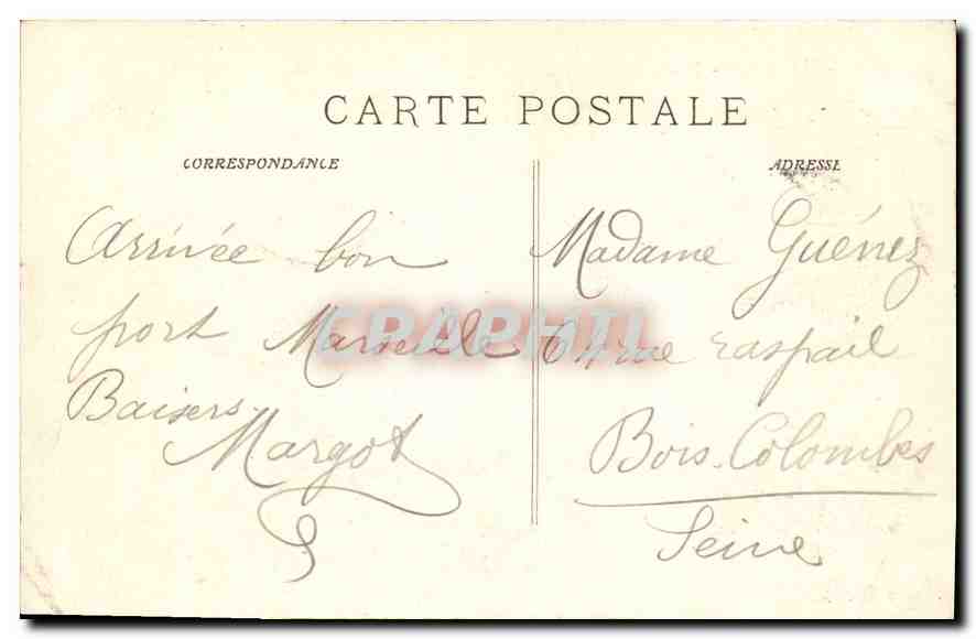 CPA Marseille N D de la Garde  — Rückseite