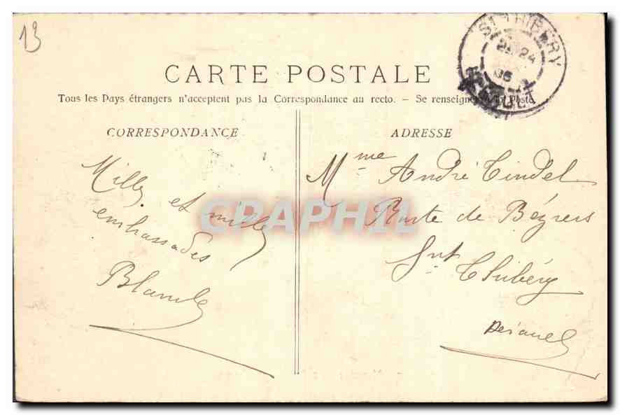 CPA Marseille le Palais Longchamp  — Verso