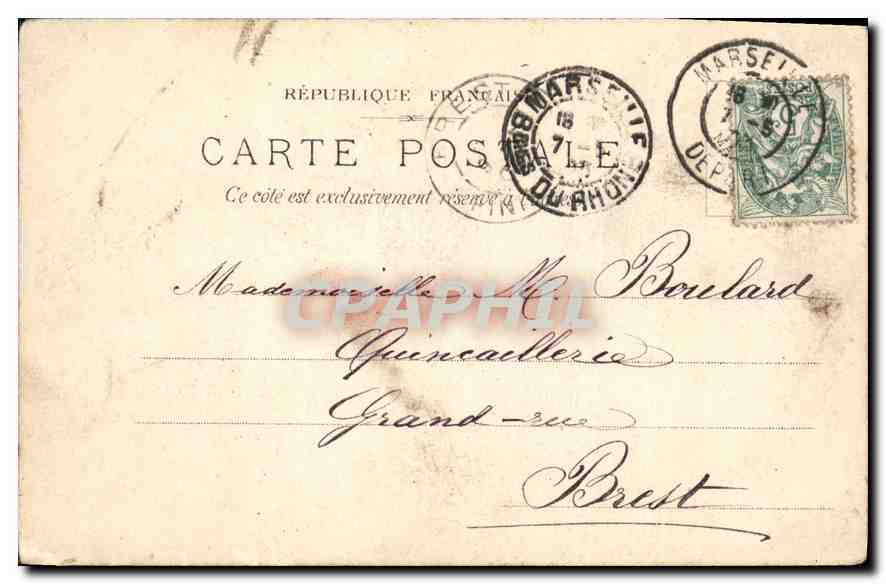 CPA Marseille palais de Justice  — Verso