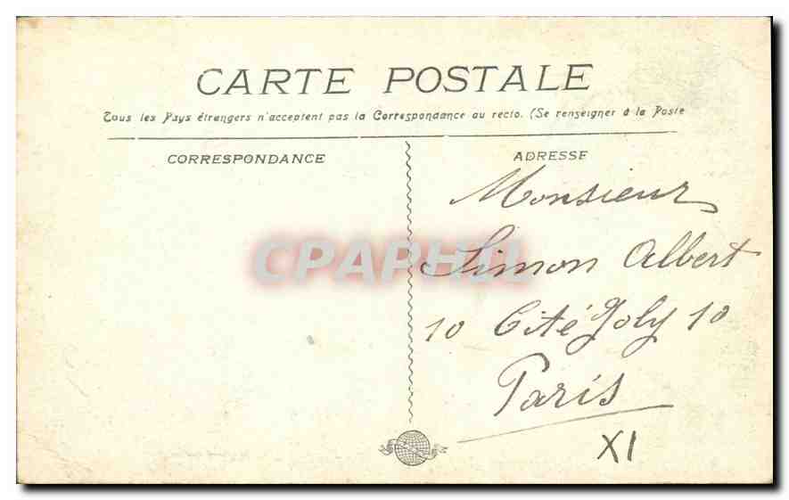 CPA Marseille la fontaine Estrangin  — Verso