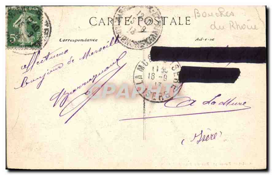 CPA Marseille Chateau Borely  — Verso