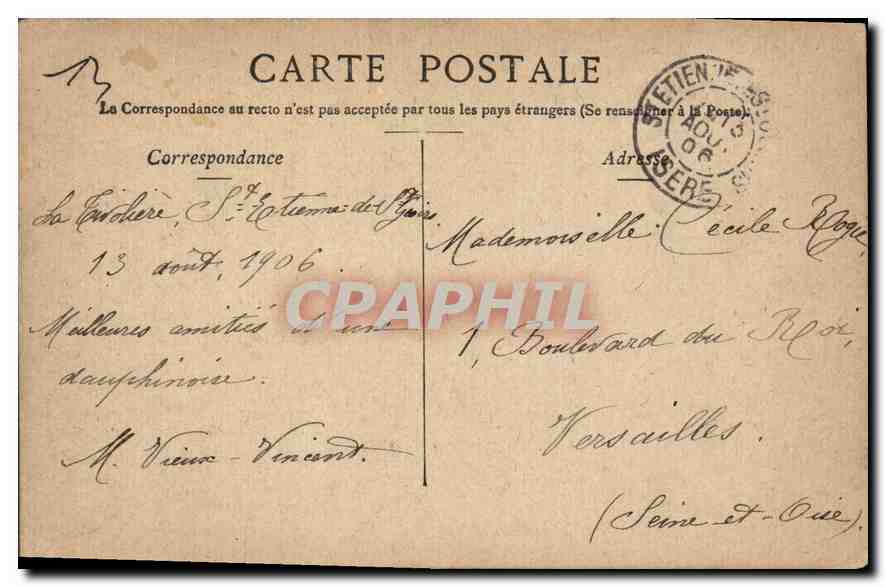 CPA Marseille le Roubion  — Verso