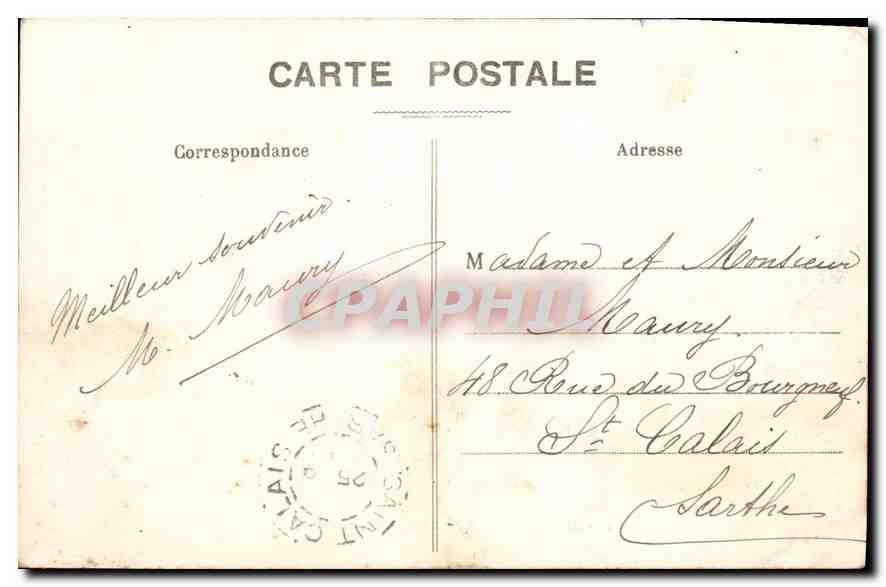 CPA Marseille le Palais Longchamps  — Verso