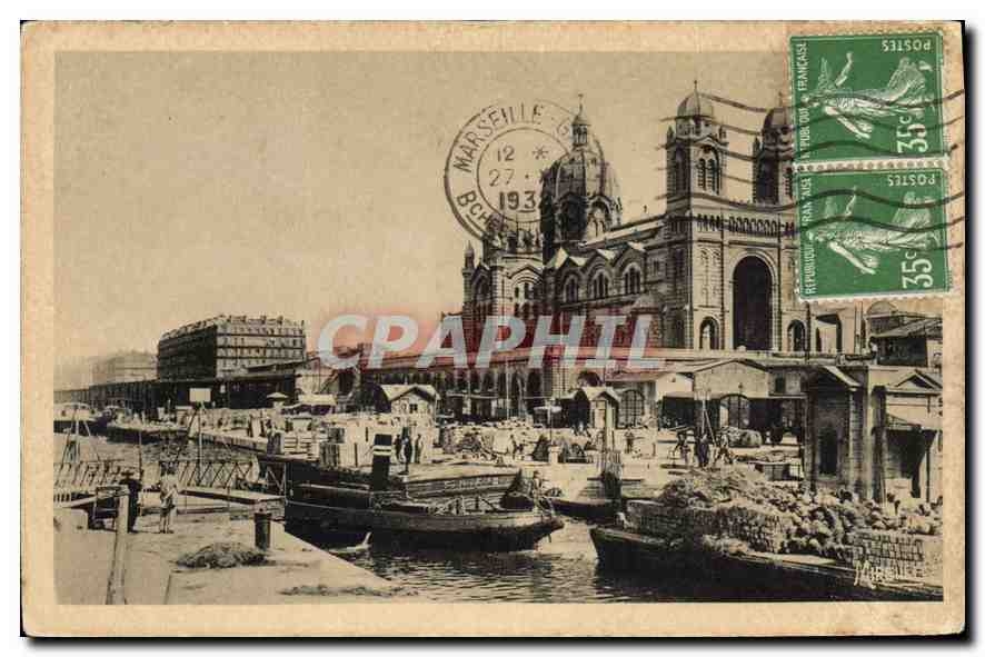 CPA Marseille la Cathedrale et le Quai de la Joliette 