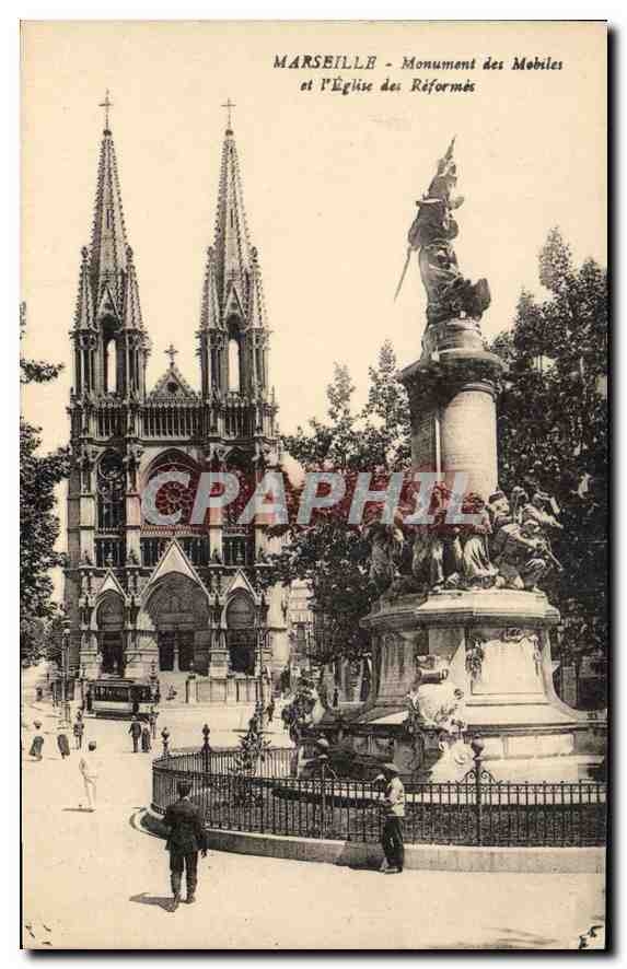 CPA Marseille Monument des Mobiles et l'eglise des Reformes 