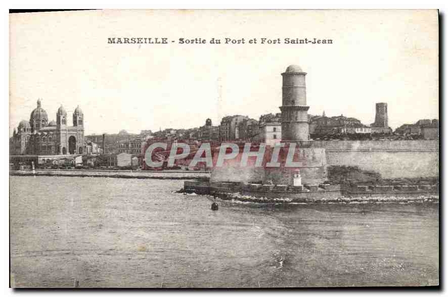 CPA Marseille Sortie du port et Fort Saint Jean 