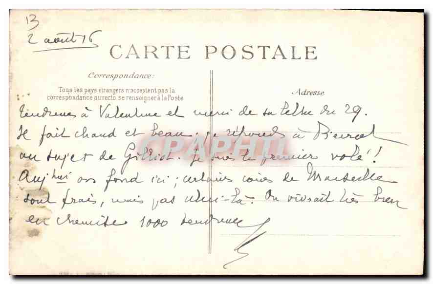 CPA Marseille la Pointe de Maldorme  — Verso