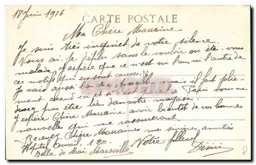 CPA Marseille Notre Dame de la Garde  — Rückseite