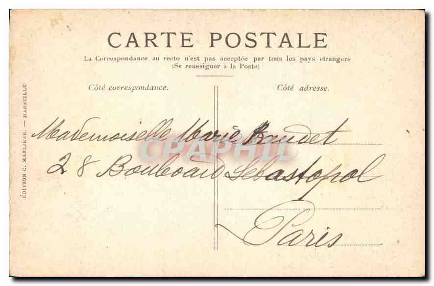 CPA Marseille Notre Dame de la Garde  — Rückseite