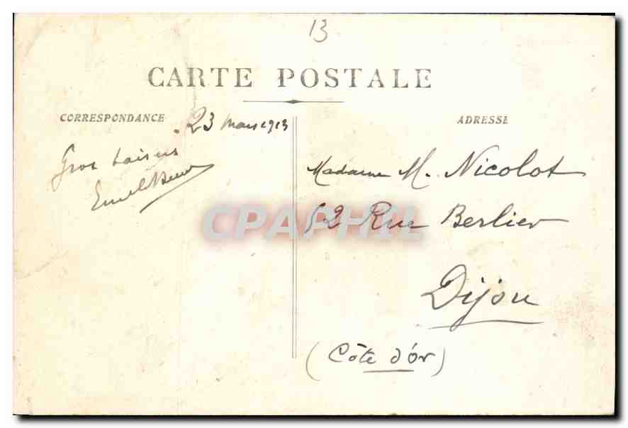 CPA Marseille N D de la Garde  — Rückseite