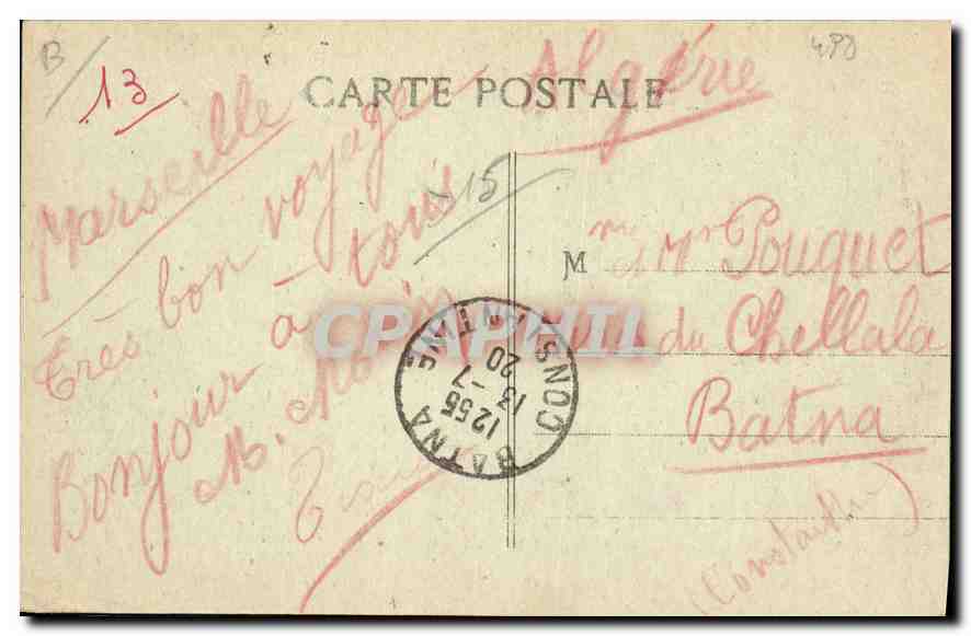 CPA Marseille La Cathedrale  — Verso