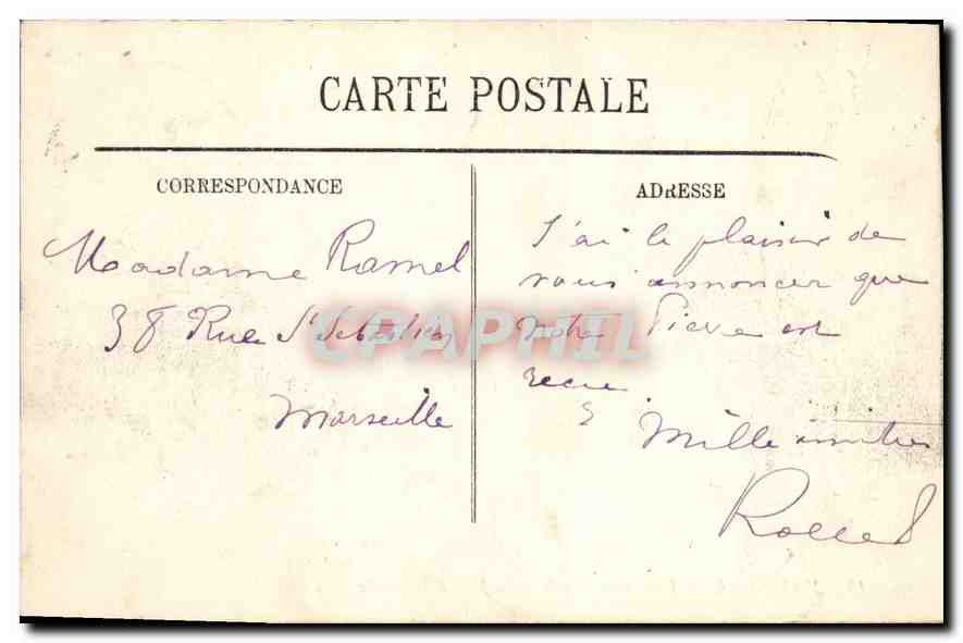 CPA Marseille La Cathedrale prise de la Jetee de la Joliette  — Verso