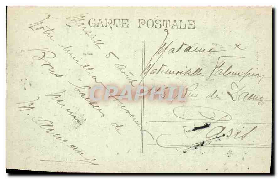 Marsiglia — Un angolo del Porto Vecchio e la Madonna della Guardia — CPAPHIL — Verso