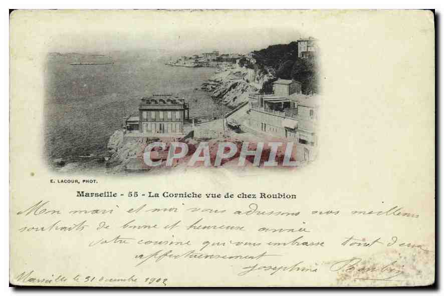 CPA Marseille La corniche vue de chez Roubion 