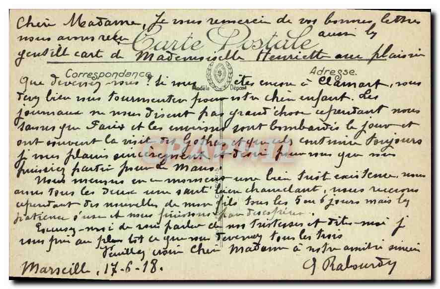 CPA Marseille Entree de la Cathedrale  — Verso
