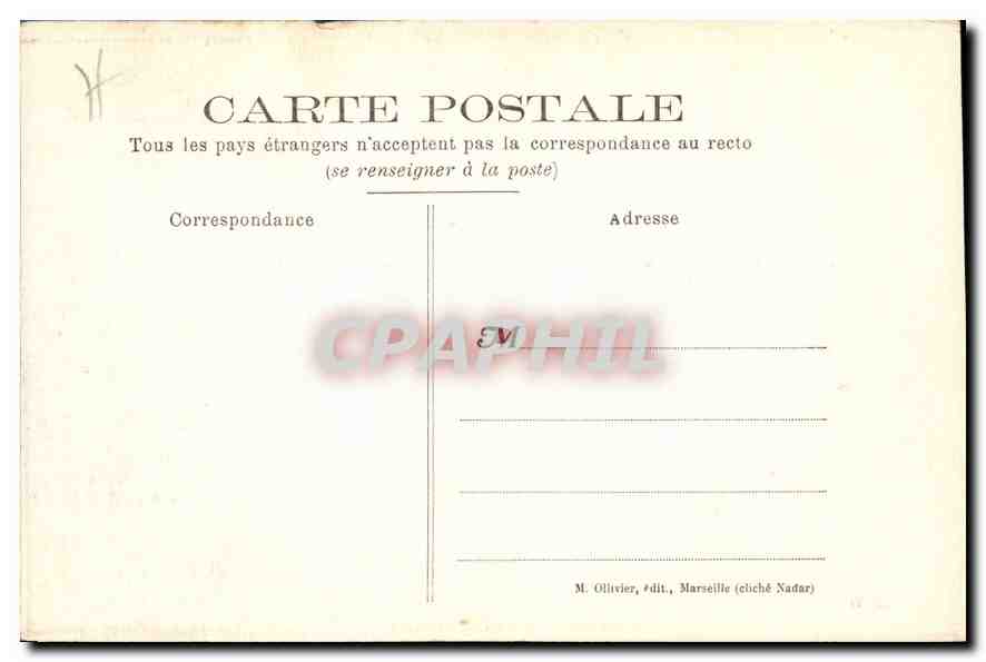 CPA Marseille La Porte d'Aix  — Verso