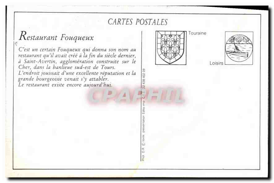 REPRO St Avertin I et L Restaurant Fouqueux  — Verso