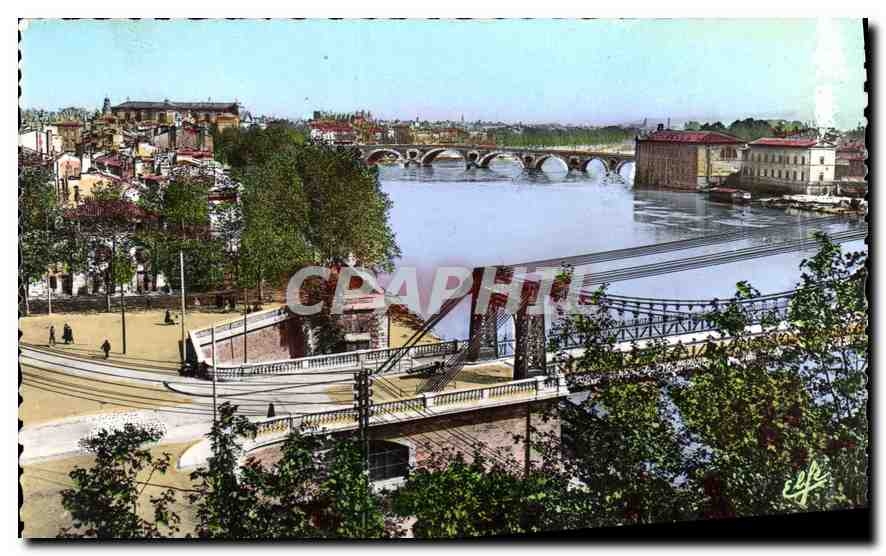 Toulouse — Vue sur la Garonne, Pont Saint-Pierre et Pont Neuf — Édit. « Pyr. Océan » LABOUCHE