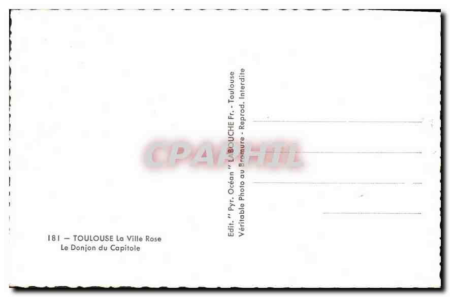 CPM Toulouse la Ville Rose le Donjon du Capitole  — Verso